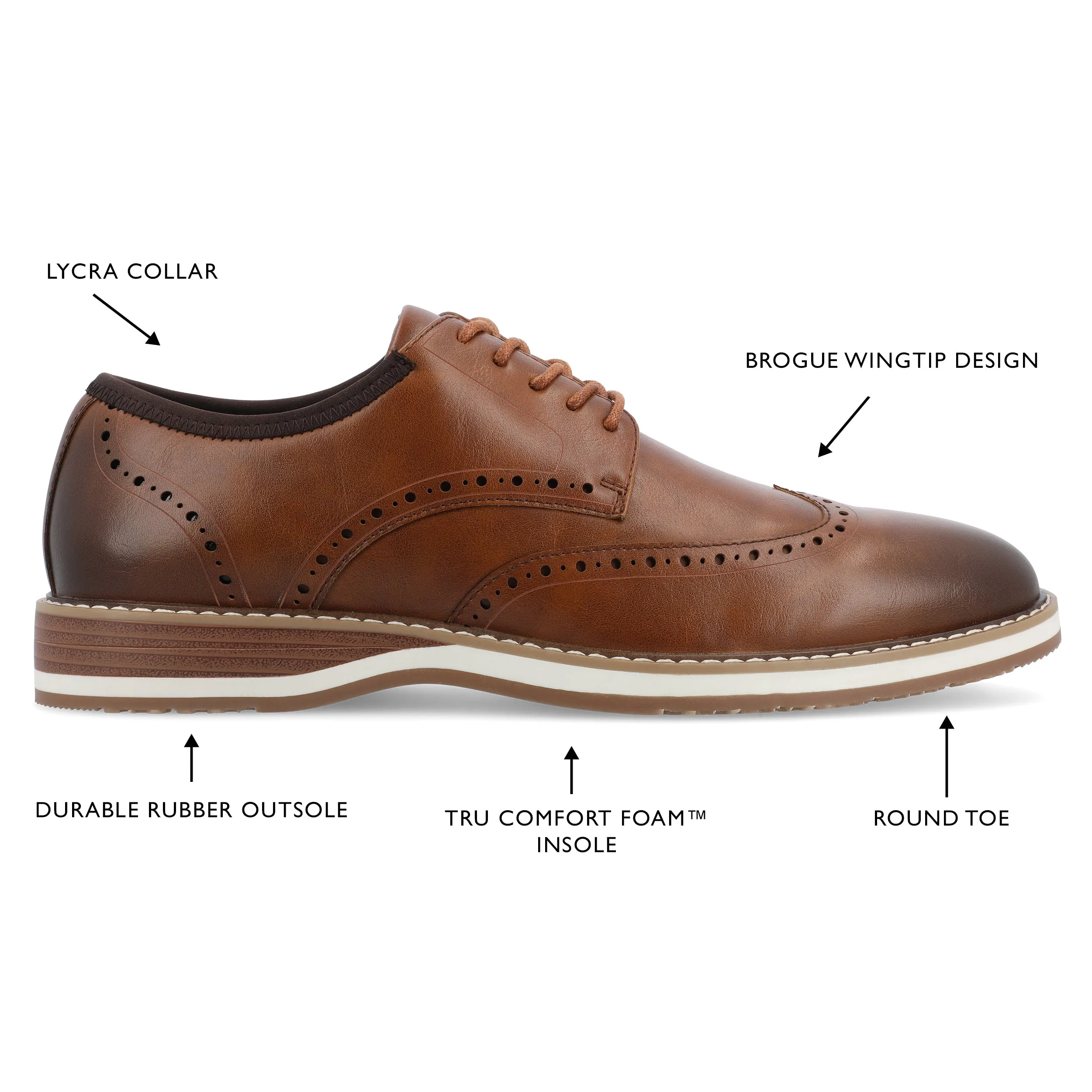 Vance. Co Ozzy Wingtip Hybrid Dress Shoe