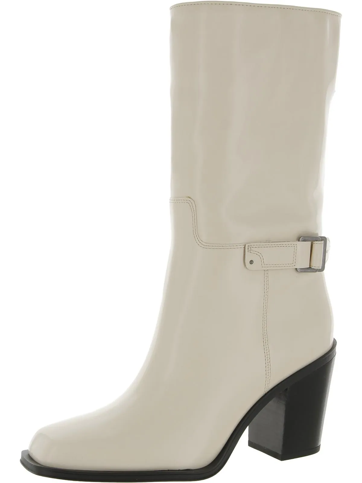 Vance Womens Leather Square Toe Mid-Calf Boots