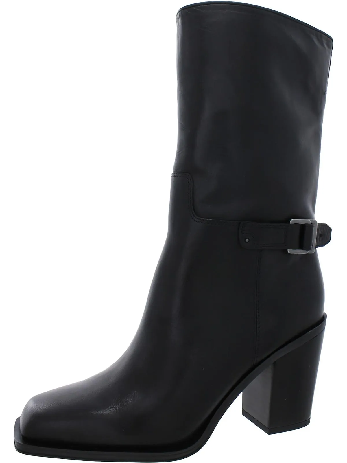 Vance Womens Leather Square Toe Mid-Calf Boots