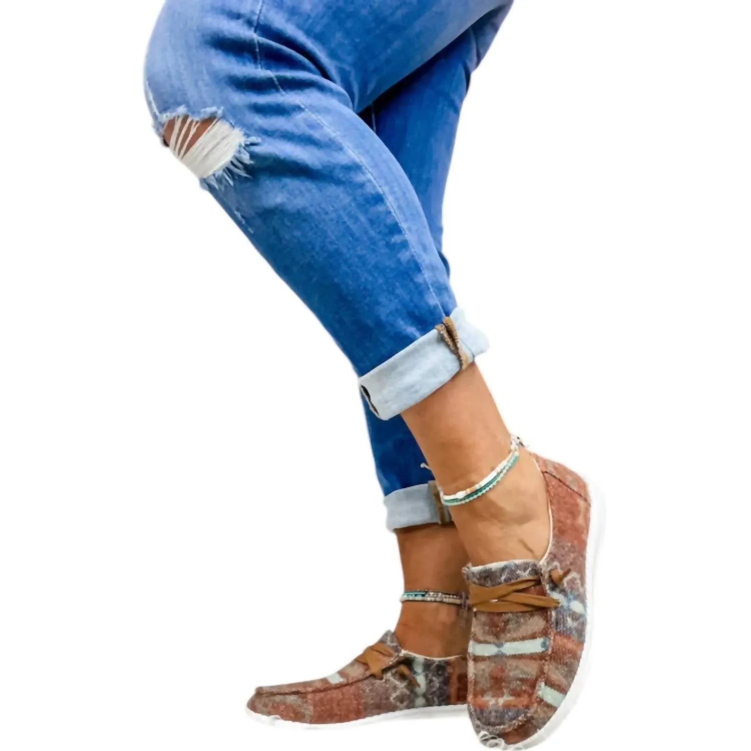 Women's Aaliyah Shoes In Multi-Colored Aztec Print