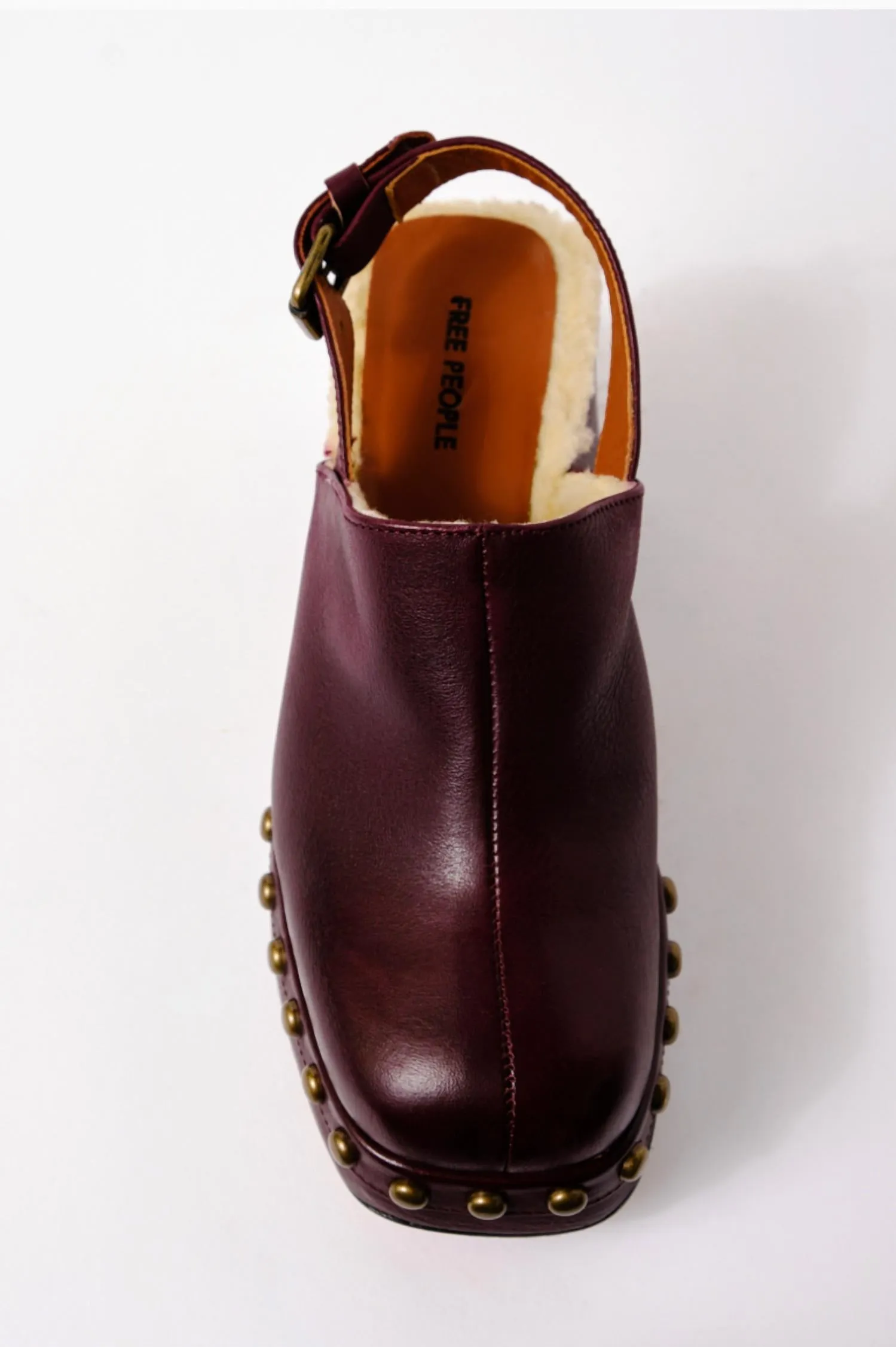 Women's Autumn Studded Platform Clogs In Wine
