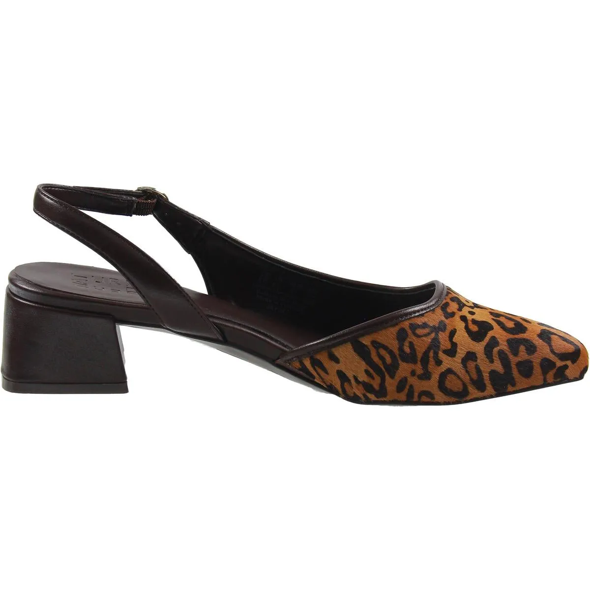 Womens Buckle Leather Slingback Heels