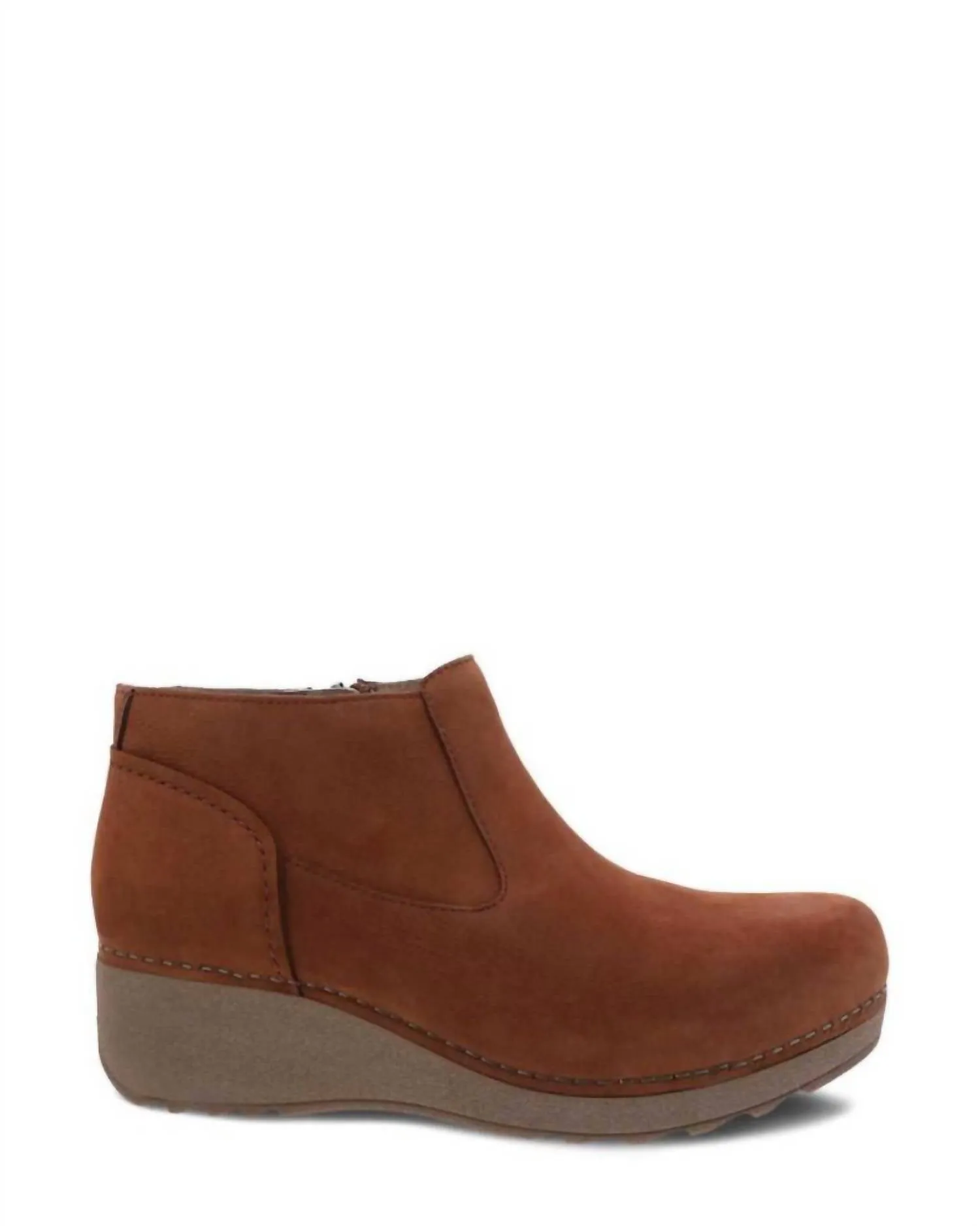 Women's Charlene Milled Nubuck Wedge Boot In Ginger