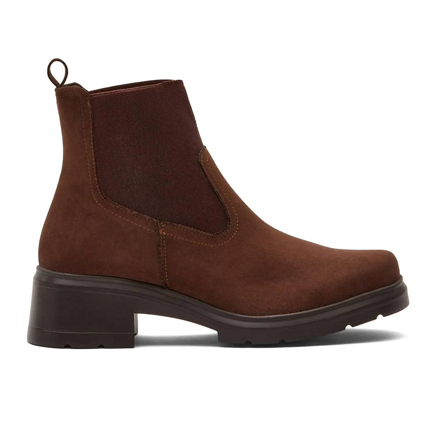 Women's Chelsea Boots With Elastic Side In Brown