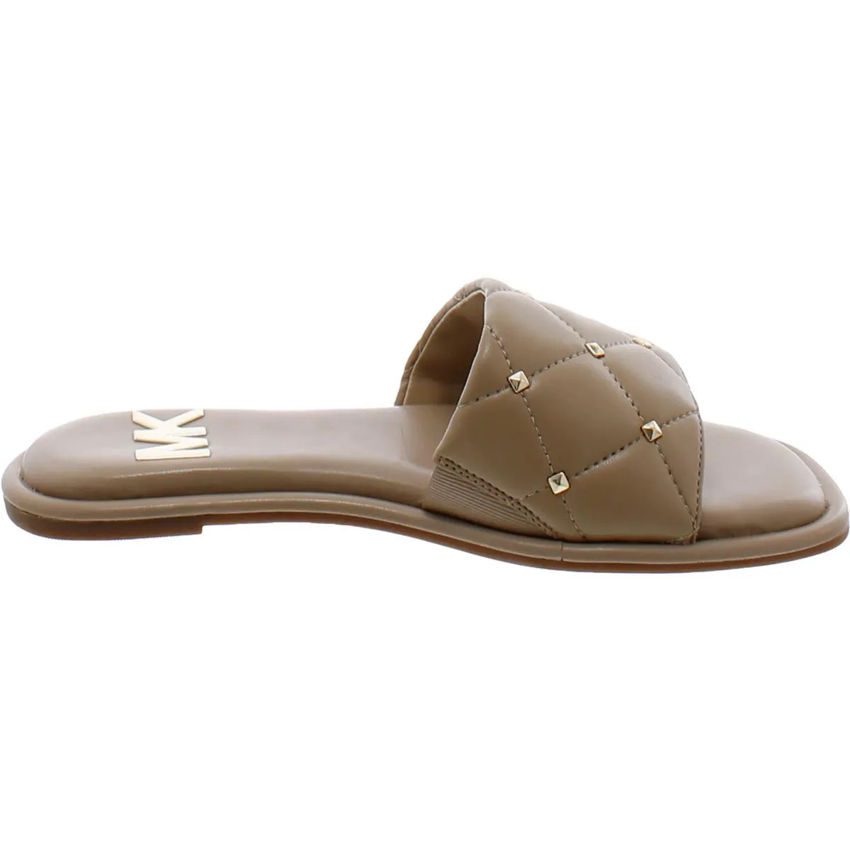 Womens Faux Leather Slide Sandals