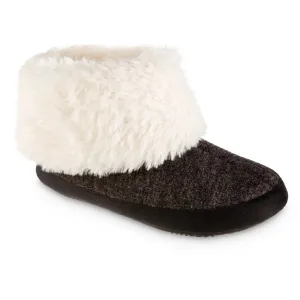Women's Heather Knit Marisol Boot Eco Comfort Slipper In Black