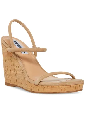 Womens Leather Almond Toe Platform Sandals