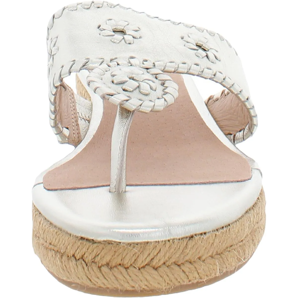 Womens Leather Metallic Mule Sandals