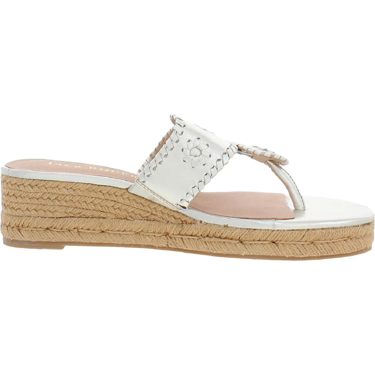 Womens Leather Metallic Mule Sandals