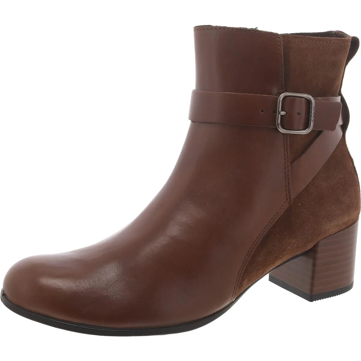 Womens Leather Textured Ankle Boots