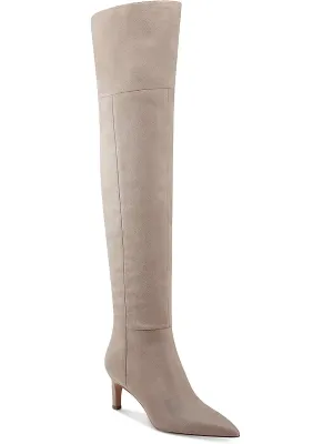 Womens Padded Insole Faux Suede Knee-High Boots