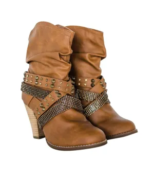 Women's Short Change Booties In Tan
