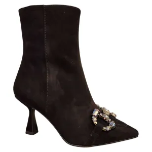 Women's Suede Bootie - Narrow In Black Suede