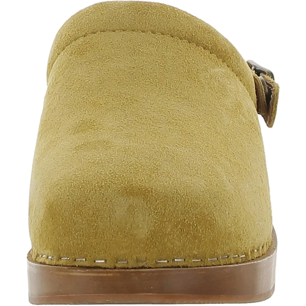 Womens Suede Buckle Clogs