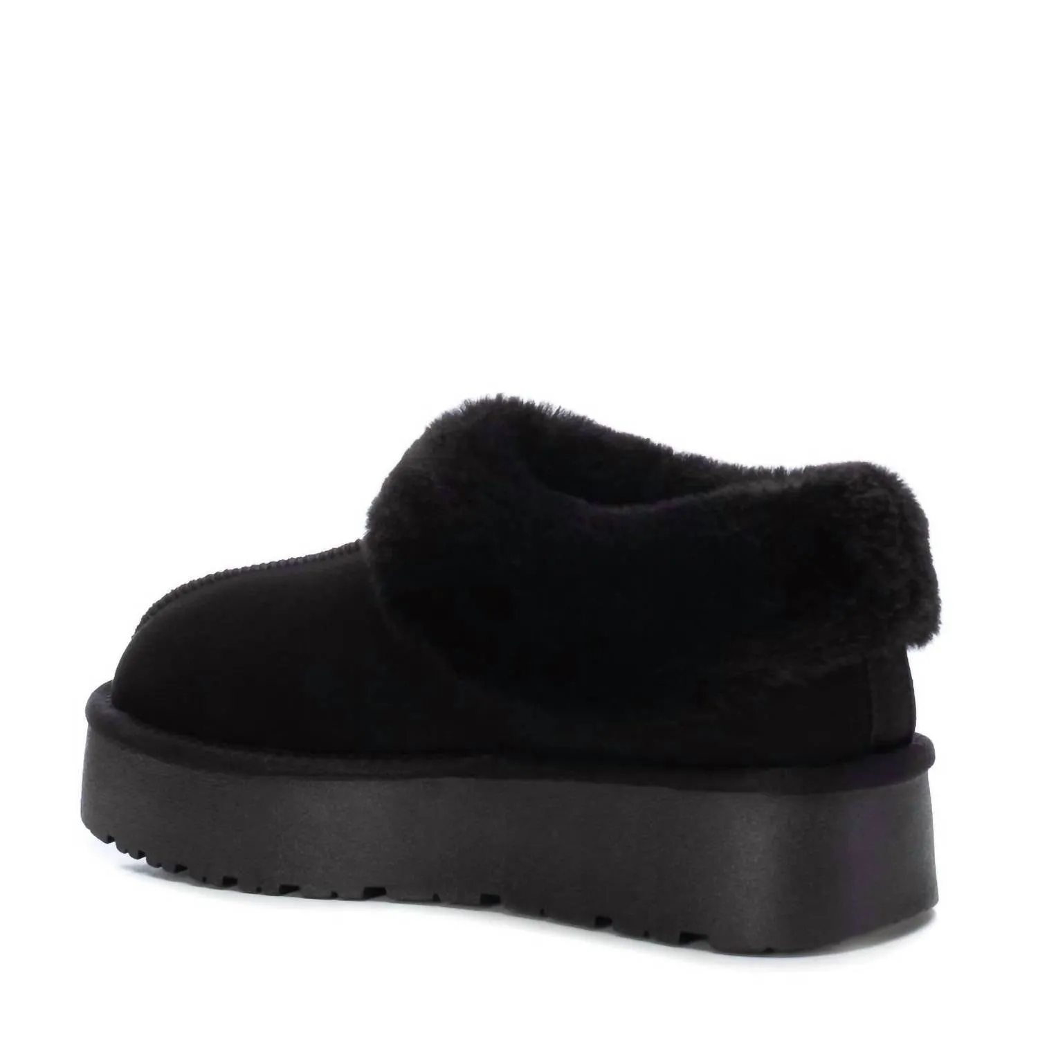 Women's Winter Suede Clogs In Black