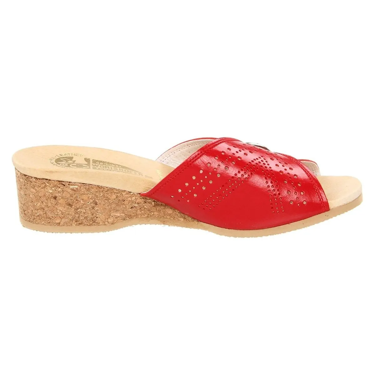 Worishofer Women's 251 Slide Red Leather