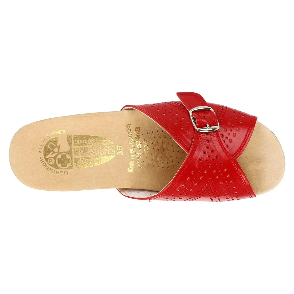 Worishofer Women's 251 Slide Red Leather