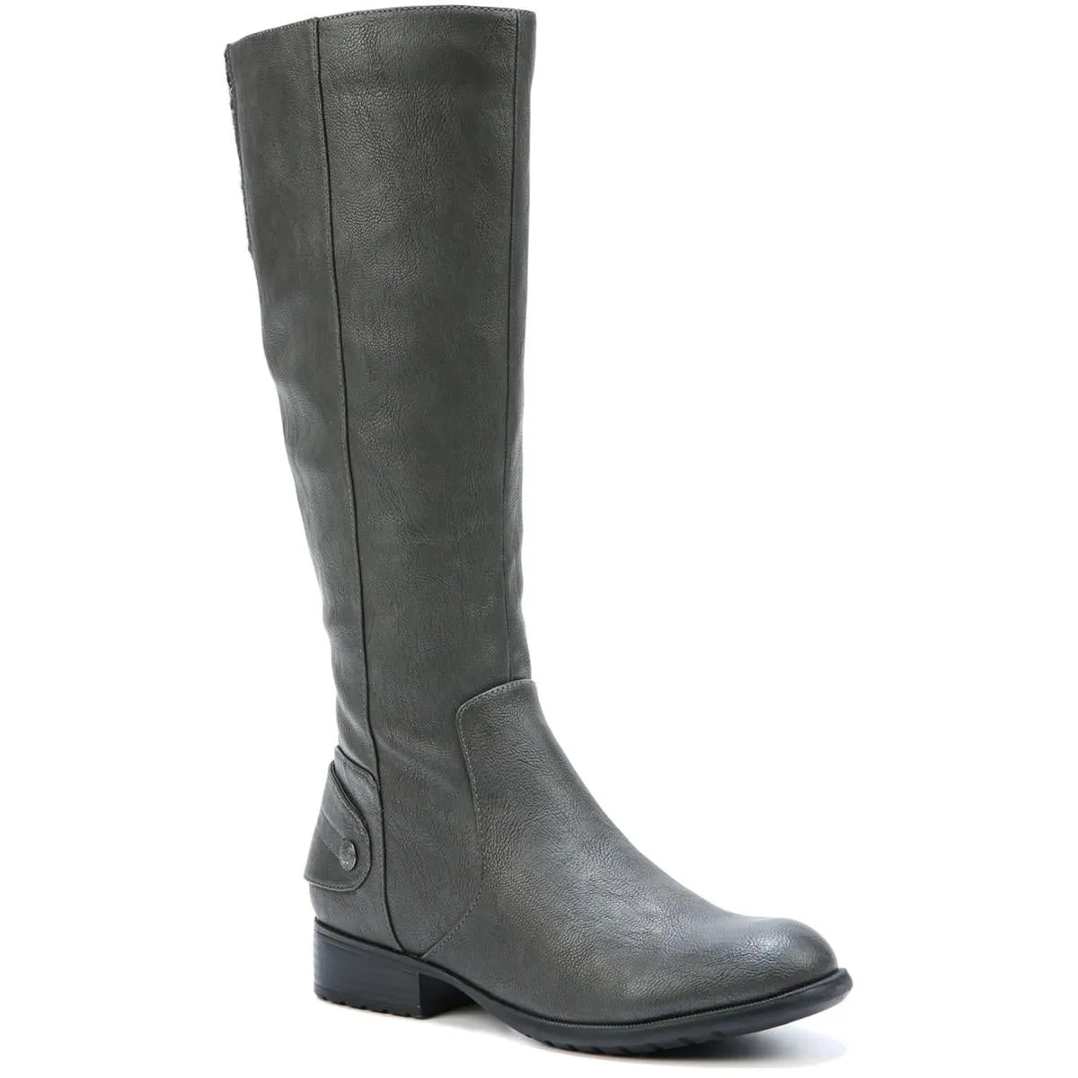 Xandy Womens Faux Leather Wide Calf Riding Boots
