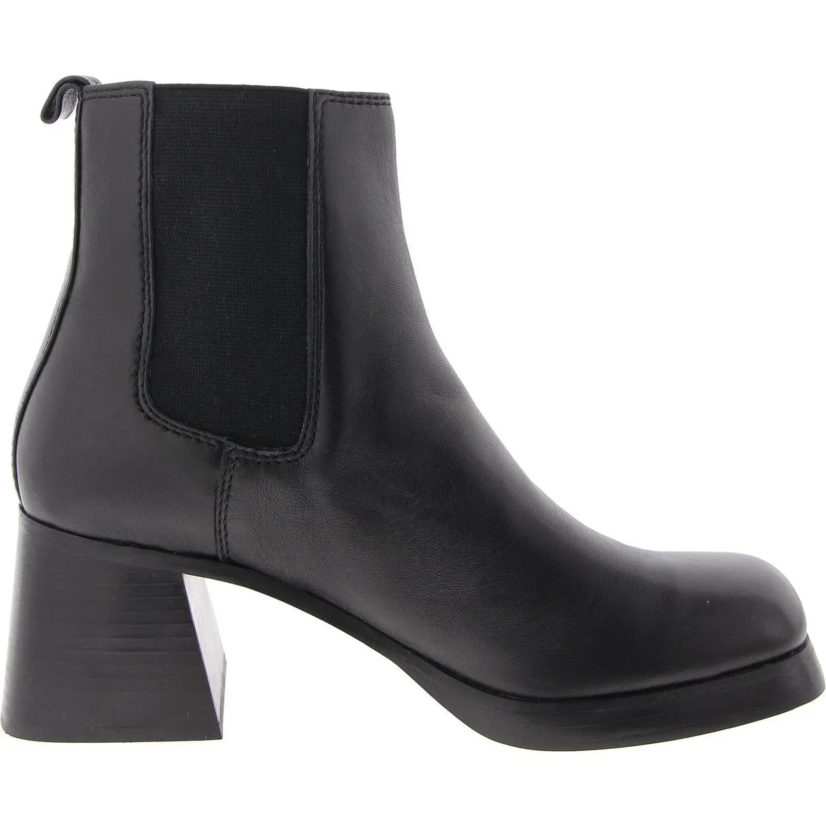 Zeke Womens Leather Block Heel Chelsea Boots