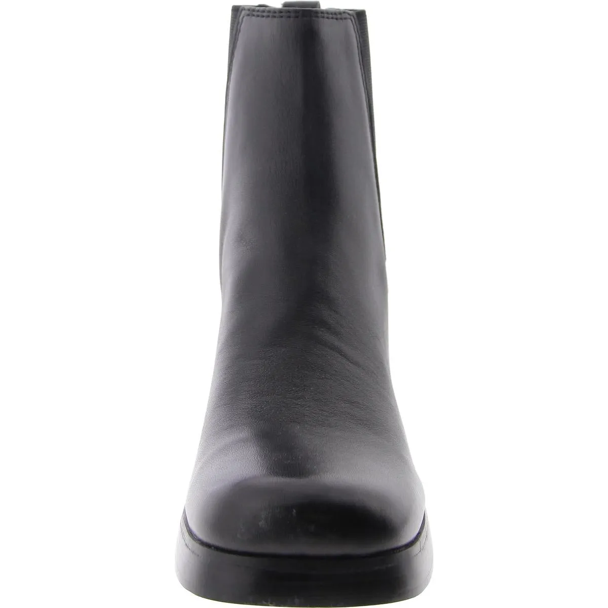 Zeke Womens Leather Block Heel Chelsea Boots