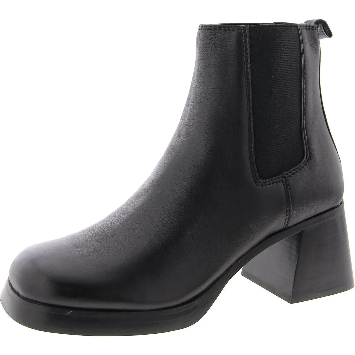 Zeke Womens Leather Block Heel Chelsea Boots